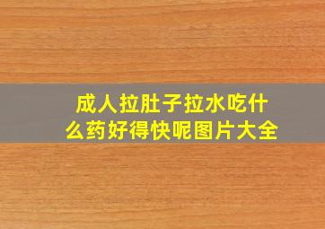 成人拉肚子拉水吃什么药好得快呢图片大全