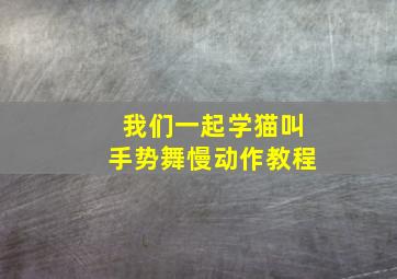 我们一起学猫叫手势舞慢动作教程