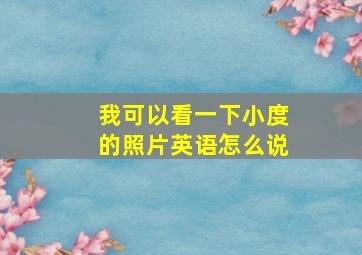 我可以看一下小度的照片英语怎么说