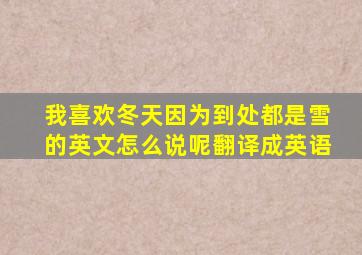 我喜欢冬天因为到处都是雪的英文怎么说呢翻译成英语