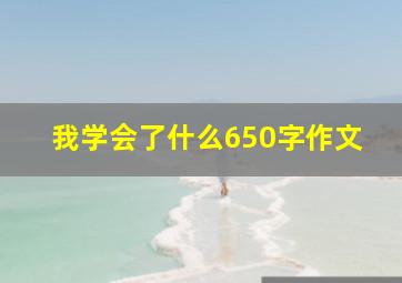 我学会了什么650字作文