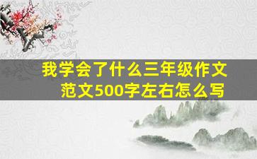 我学会了什么三年级作文范文500字左右怎么写