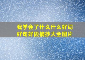 我学会了什么什么好词好句好段摘抄大全图片