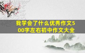 我学会了什么优秀作文500字左右初中作文大全