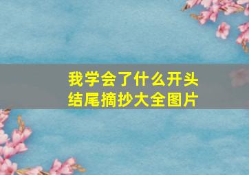 我学会了什么开头结尾摘抄大全图片