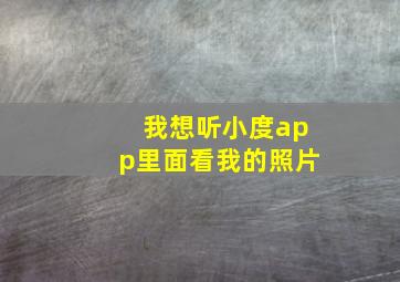 我想听小度app里面看我的照片