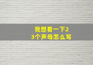 我想看一下23个声母怎么写