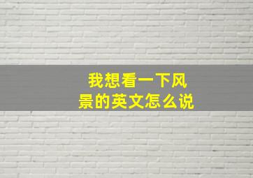 我想看一下风景的英文怎么说