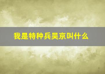 我是特种兵吴京叫什么