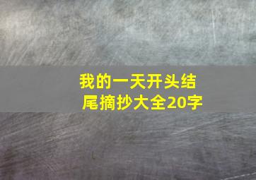 我的一天开头结尾摘抄大全20字