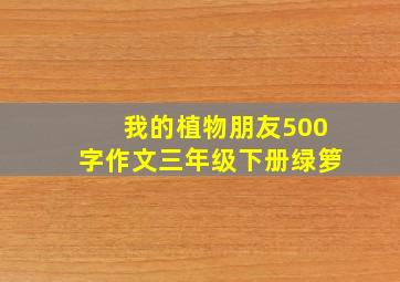 我的植物朋友500字作文三年级下册绿箩