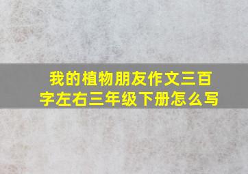 我的植物朋友作文三百字左右三年级下册怎么写