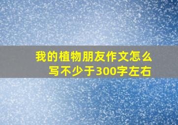 我的植物朋友作文怎么写不少于300字左右