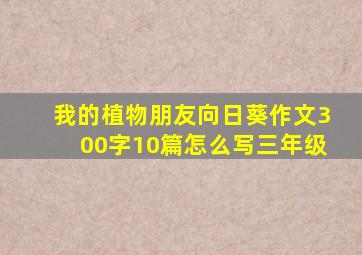 我的植物朋友向日葵作文300字10篇怎么写三年级