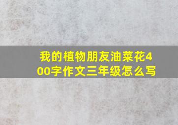 我的植物朋友油菜花400字作文三年级怎么写