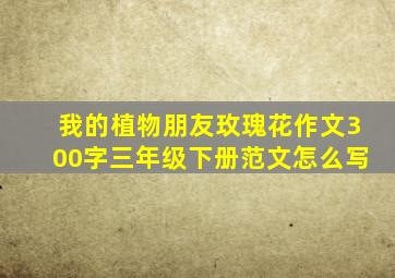 我的植物朋友玫瑰花作文300字三年级下册范文怎么写