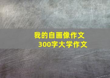 我的自画像作文300字大学作文