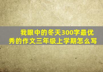 我眼中的冬天300字最优秀的作文三年级上学期怎么写