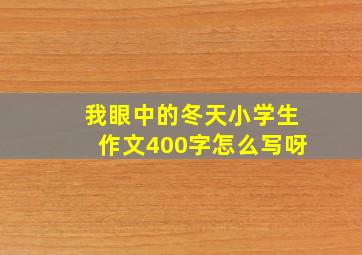 我眼中的冬天小学生作文400字怎么写呀