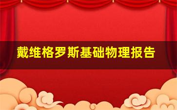 戴维格罗斯基础物理报告