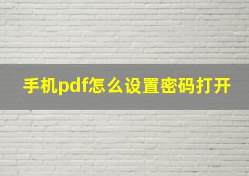 手机pdf怎么设置密码打开