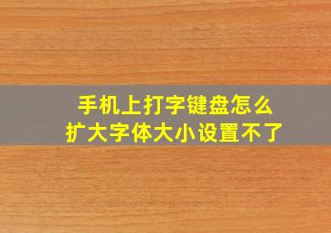 手机上打字键盘怎么扩大字体大小设置不了