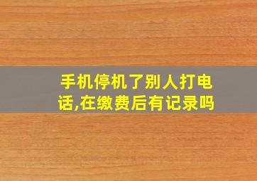 手机停机了别人打电话,在缴费后有记录吗