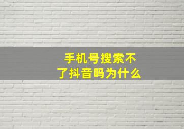 手机号搜索不了抖音吗为什么