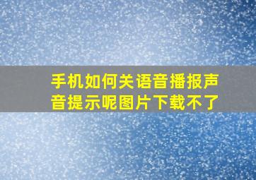 手机如何关语音播报声音提示呢图片下载不了