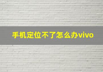 手机定位不了怎么办vivo