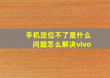 手机定位不了是什么问题怎么解决vivo