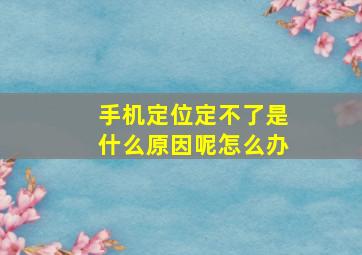 手机定位定不了是什么原因呢怎么办