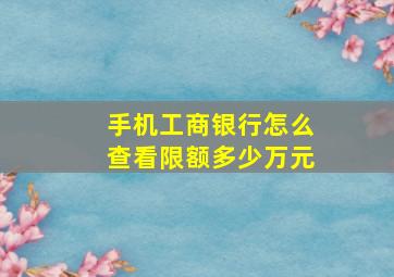 手机工商银行怎么查看限额多少万元