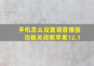 手机怎么设置语音播报功能关闭呢苹果12.1