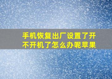 手机恢复出厂设置了开不开机了怎么办呢苹果