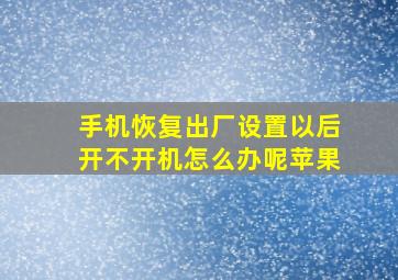 手机恢复出厂设置以后开不开机怎么办呢苹果