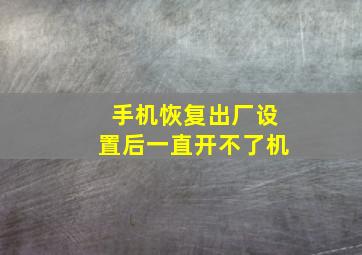 手机恢复出厂设置后一直开不了机