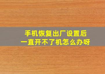 手机恢复出厂设置后一直开不了机怎么办呀