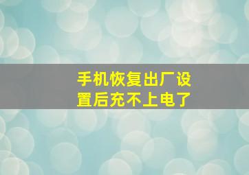 手机恢复出厂设置后充不上电了