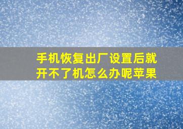 手机恢复出厂设置后就开不了机怎么办呢苹果