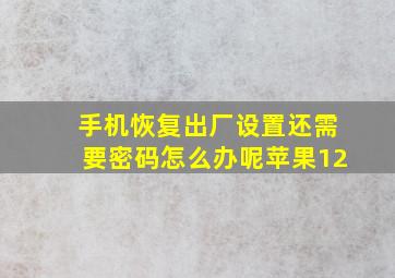 手机恢复出厂设置还需要密码怎么办呢苹果12