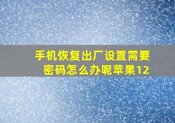 手机恢复出厂设置需要密码怎么办呢苹果12