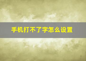 手机打不了字怎么设置