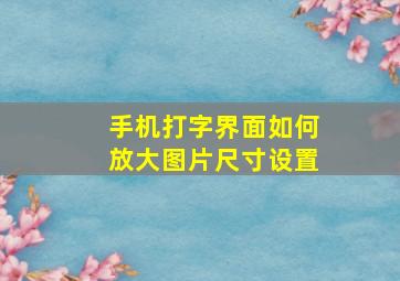 手机打字界面如何放大图片尺寸设置