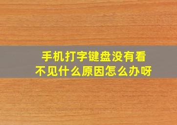 手机打字键盘没有看不见什么原因怎么办呀