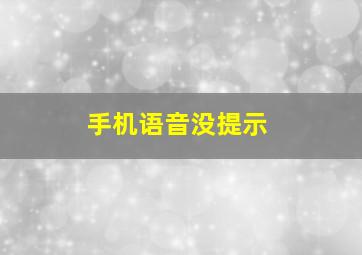 手机语音没提示