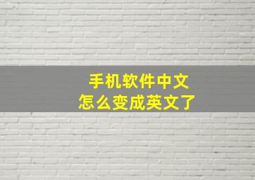 手机软件中文怎么变成英文了