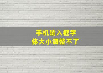 手机输入框字体大小调整不了