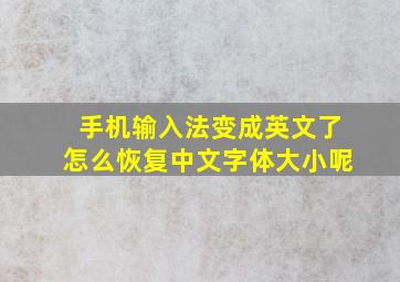 手机输入法变成英文了怎么恢复中文字体大小呢