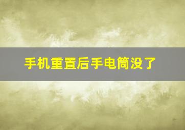 手机重置后手电筒没了